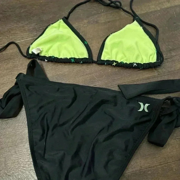 Vintage Y2K neon green Hurley bikini summer M/L - Picture 4 of 6